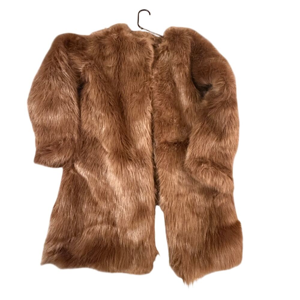 Fashion Nova Faux Fur Coat XS Brown Francesca Jacket NWT Women’s Plush